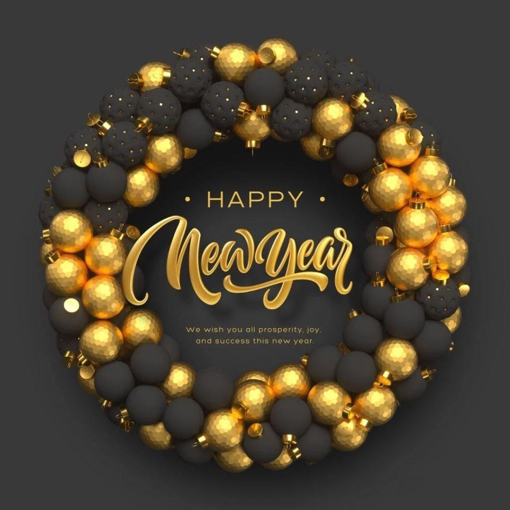 happy new year with golden and black decoration happy-new-year-with-golden-and-black-decoration